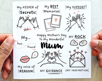 My Mum Mothers Day Card - Card For Mother’s Day - Wonderful Mother's Day Card For Mum - Mothering Sunday Card