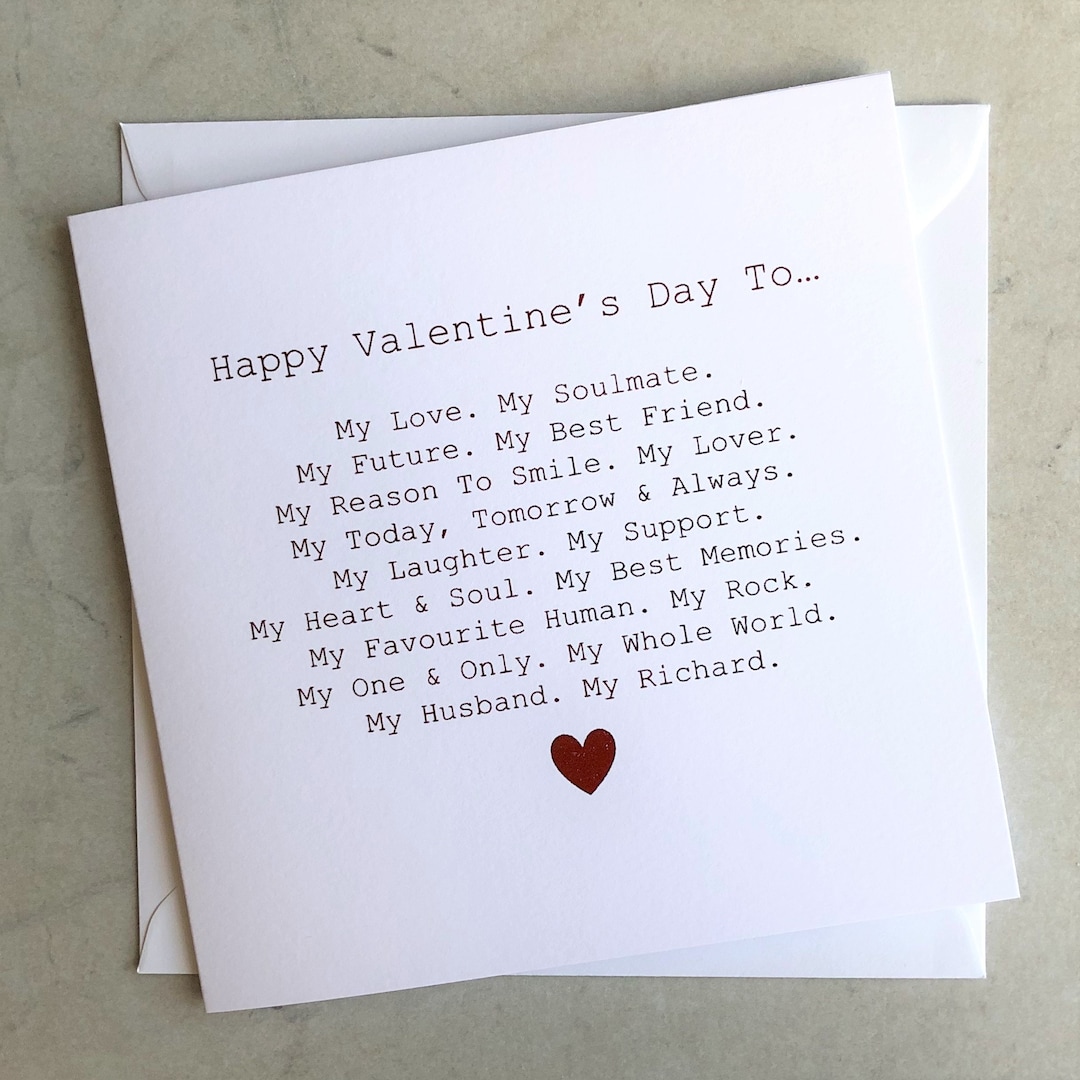 Personalised Husband Valentines Card - Romantic Valentine's Card for ...