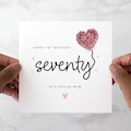 70th Mum Birthday Card - Handmade Crochet Heart - 70th Birthday Card For Mum - Special Mum 70th Crochet Card - 70th Birthday Gift