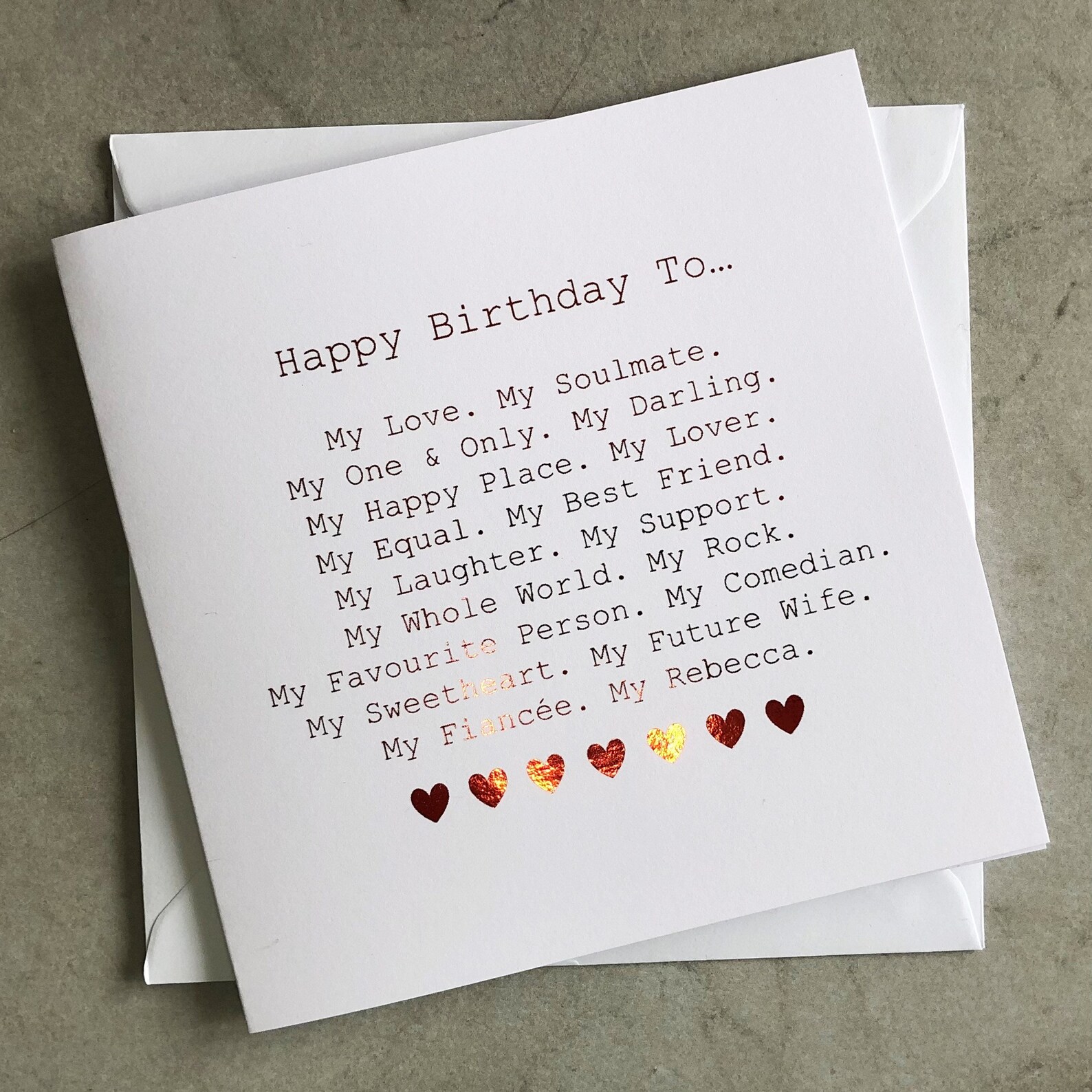 Personalisierte Romantische Verlobte Geburtstagskarte Etsy