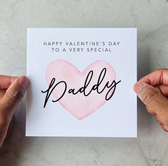 Heart Daddy Valentines Card Valentine's Day Card for Dad