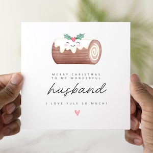 Yule Log Husband Christmas Card - Romantic Christmas Card For Husband - Christmas Husband Card - Husband Christmas Gift
