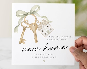 Personalised New Home Card, New House Keys Card, Housewarming Card, First Home Card