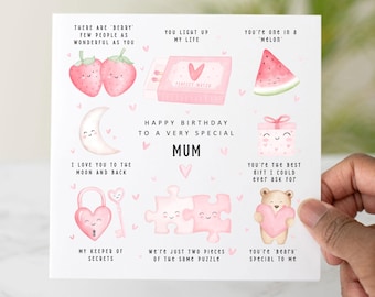 Happy Mum Birthday Card, Birthday Card For Mum, Meaningful Mum Card, Cute Illustrations Design, Mum Birthday Gift