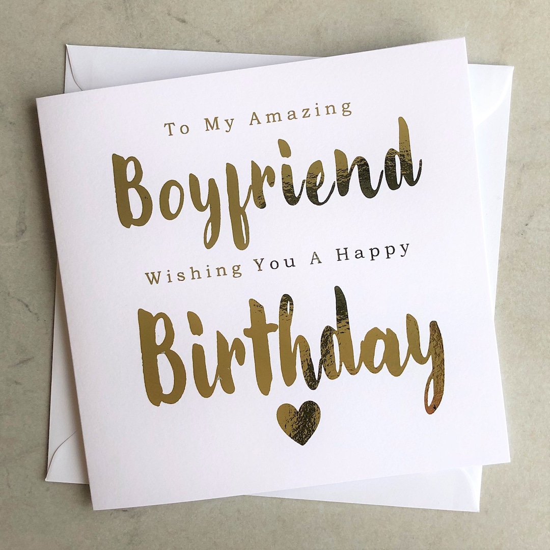 Boyfriend Birthday Card - Boyfriend Card - Simple Birthday Card for Boyfriend - Birthday Card ...