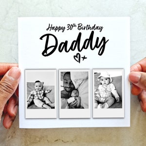 Custom Photo Daddy Birthday Card - Add Your Own Photo - Any Age Birthday Card - Daddy Birthday Card - Card For 25th,30th,40th - Photo Card