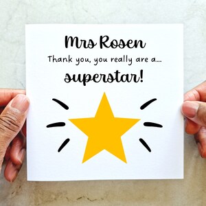 Personalised Thank You Teacher Card - Custom Teacher Thank You Card - Teaching Assistant Card - School Leaving Card