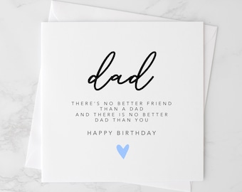 Poem Dad Birthday Card - Birthday Card For Dad - Meaningful Verse Card - Dad Greeting Card For Birthday - Special Dad Card