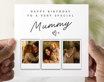 Personalised Photo Mummy Birthday Card, Add Your Own Photos, Birthday Card For Mummy, Mummy Birthday Card, Mummy Birthday Gift