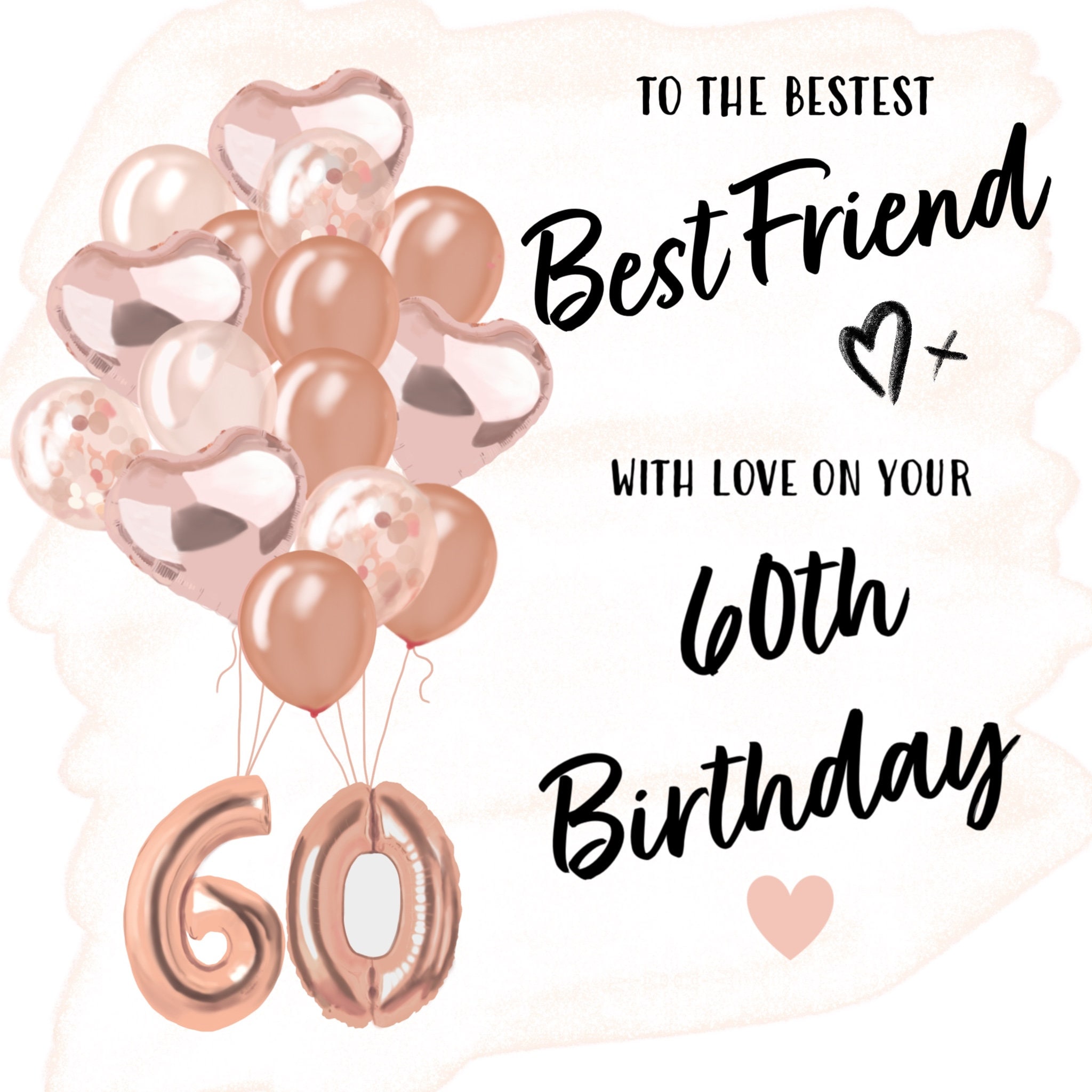 Bestie 60th Birthday Card 60th Birthday Card for Best Friend Etsy UK