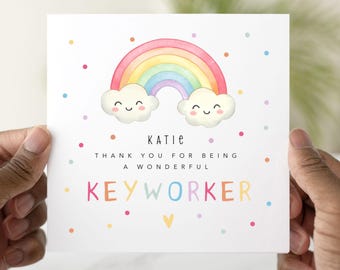 Personalised Keyworker Thank You Card  - End Of Nursery Card - Keyworker Appreciation Card, Thank You Card For Nursery Worker