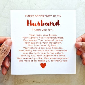 Romantic Anniversary Card - Romantic Anniversary Card For Husband - Anniversary Card For Partner - Red Foil Card - Husband Card