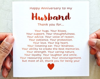 Romantic Anniversary Card - Romantic Anniversary Card For Husband - Anniversary Card For Partner - Red Foil Card - Husband Card