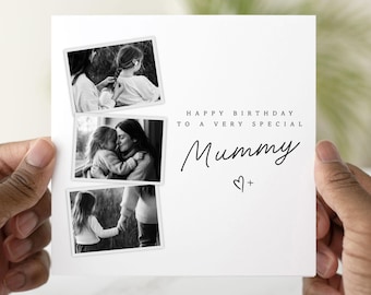 Personalised Mummy Birthday Card, Add Your Own Photos, Birthday Card For Mummy, Mummy Birthday Card, Mummy Birthday Gift, Mummy Card