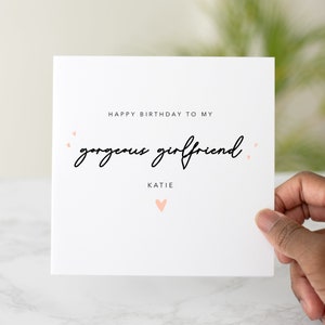 Personalised Girlfriend Birthday Card - Birthday Card For Girlfriend - Romantic Girlfriend Card - Girlfriend Customisable Card