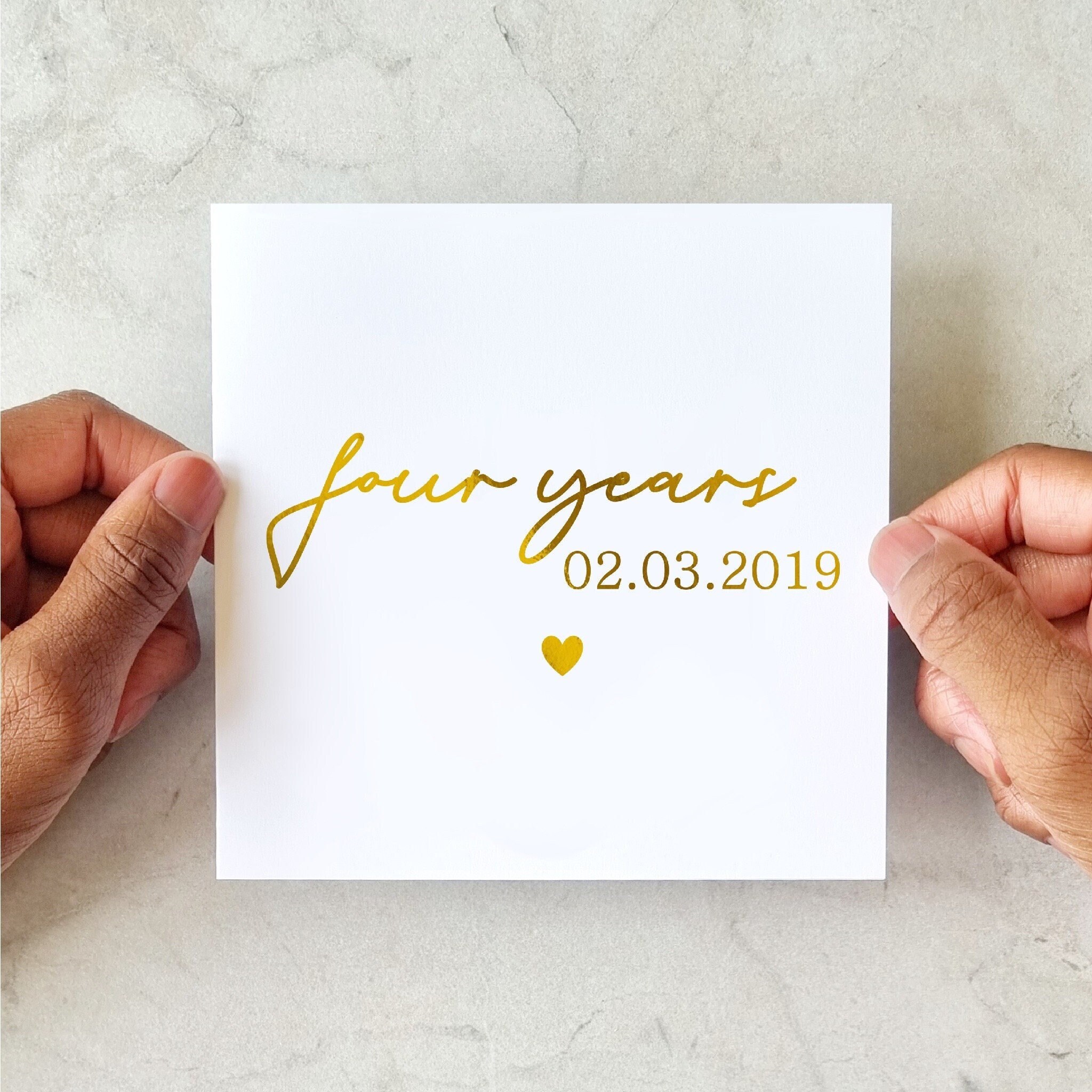 Personalised 4th Anniversary Card - Four Years Wedding Anniversary