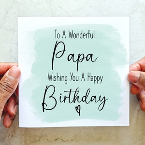 Printed Papa Birthday Card - Birthday For Papa - Birthday Card For Papa - Papa Card - Papa Birthday Card