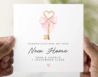 Personalised New Home Card, New Home Gift, Congratulations On Your New Home, New Home Card For Friends Or Family, Congratulations Card