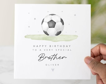 Personalised Football Brother Birthday Card - Birthday Card For Brother - Special Brother Card - Football Greeting Card For Brother