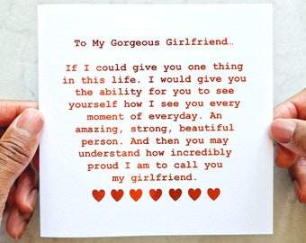 Girlfriend Birthday Card - Girlfriend Card - Birthday Card For Girlfriend - Birthday Card For Her - Red foil  - Girlfriend Special Birthday