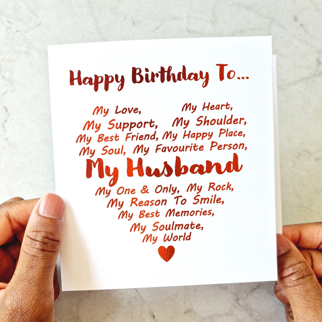 Romantic Husband Birthday Card Romantic Birthday Card for - Etsy UK
