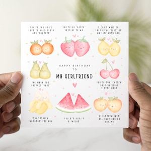 Fruit Puns Girlfriend Birthday Card, Birthday Card For Girlfriend, Romantic Girlfriend Card, Funny Card for Her, Special Birthday Gift