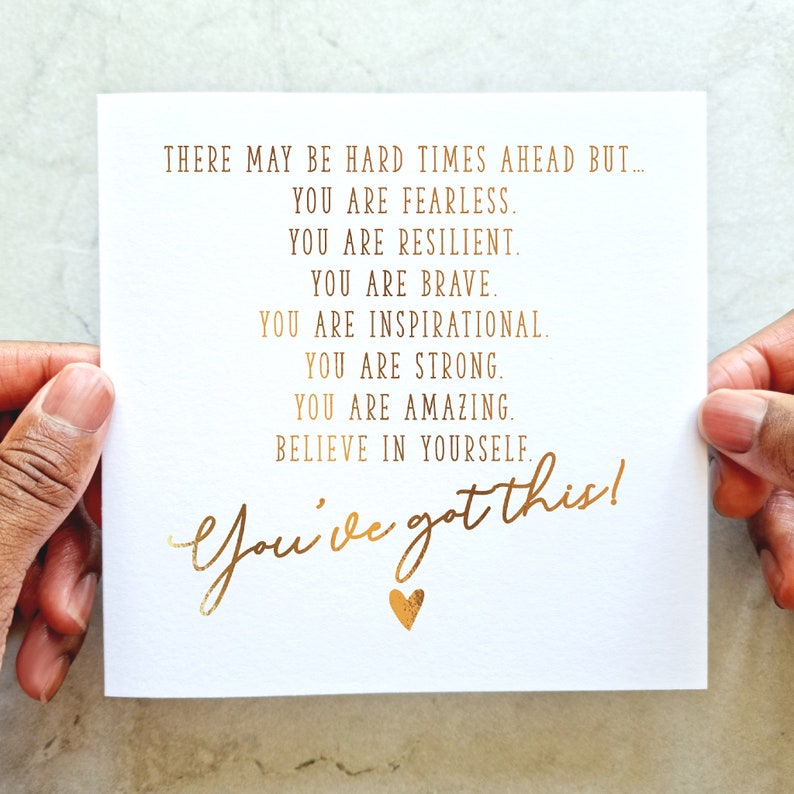 Cancer Support Card - Cancer Gold Foil Card - You Are Strong Believe In Yourself - Cancer Card - Chemo Card - Rose Gold Foil bild 1