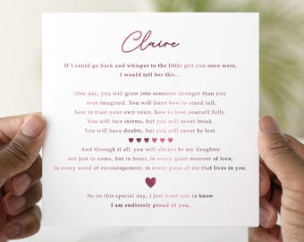 Personalised Daughter Birthday Card - Meaningful Birthday Card For Daughter - Birthday Card Daughter - Pink Foil Card