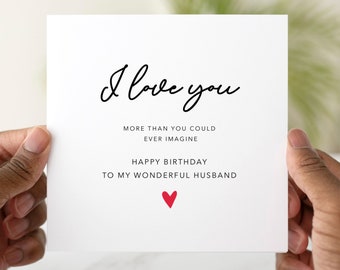 Special Husband Birthday Card - Birthday Card For Husband - Romantic Card For Him - Incredible Husband Customisable Card