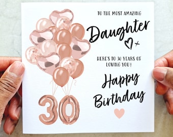 Daughter 30th Birthday Card - 30th Birthday Card For Daughter - Special 30th Birthday Card - Printed Card For Daughter - 30th Birthday Card