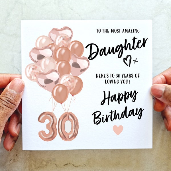 Daughter 30th Birthday Card - 30th Birthday Card For Daughter - Special 30th Birthday Card - Printed Card For Daughter - 30th Birthday Card