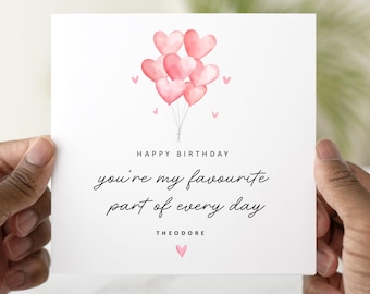 Partner Birthday Card, Birthday Card For Husband, Wife, Boyfriend, Girlfriend, Personalised Card