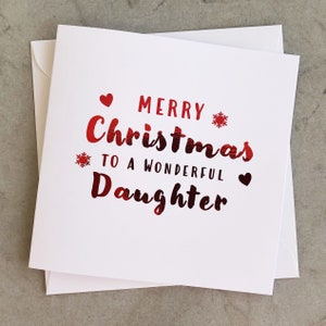 Daughter Christmas Card - Christmas Card For Daughter - Christmas Card Daughter - Card For Her - Xmas Card - Red Foiled Card