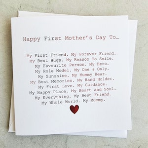 First Mothers Day Card - New Mummy Card - Card From Baby - Newborn - 1st Mother's Day Card - Mummy Mother's Day Card - Red foil Card