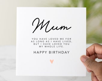 Poem Mum Birthday Card - Birthday Card For Mum - Meaningful Verse Card - Mum Greeting Card For Birthday