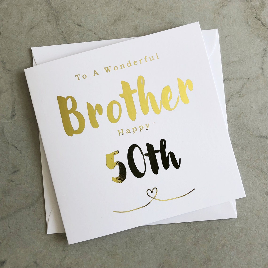 Brother 50th Birthday Card 50th Birthday Card for Brother Etsy