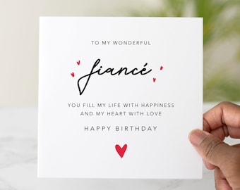 Personalised Fiancé Birthday Card - Birthday Card For Fiancé - Romantic Card For Husband To Be - Incredible Fiancé Customisable Card