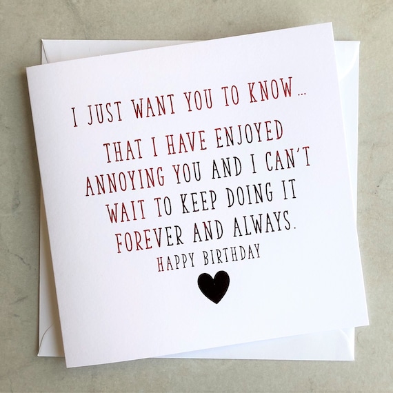 Romantic Birthday Card Poem Birthday Card for Partner - Etsy