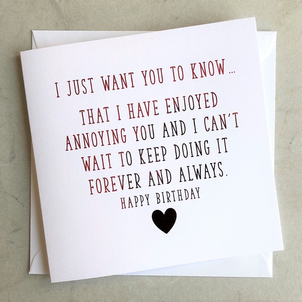 Romantic Birthday Card - Poem Birthday Card For Partner - Birthday Card For Husband, Wife, Boyfriend. Girlfriend - Red Foil Card