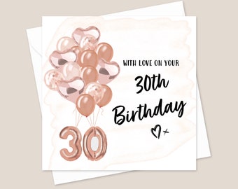 30th Birthday Card - 30th Birthday Card For Best Friend - Special 30th Birthday Card - Printed Card - 30th Birthday Card For Her