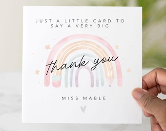 Une petite carte pour un jour Un grand merci - carte de remerciement de professeur, carte de fin d'école, carte d'appréciation de l'enseignant - carte personnalisée