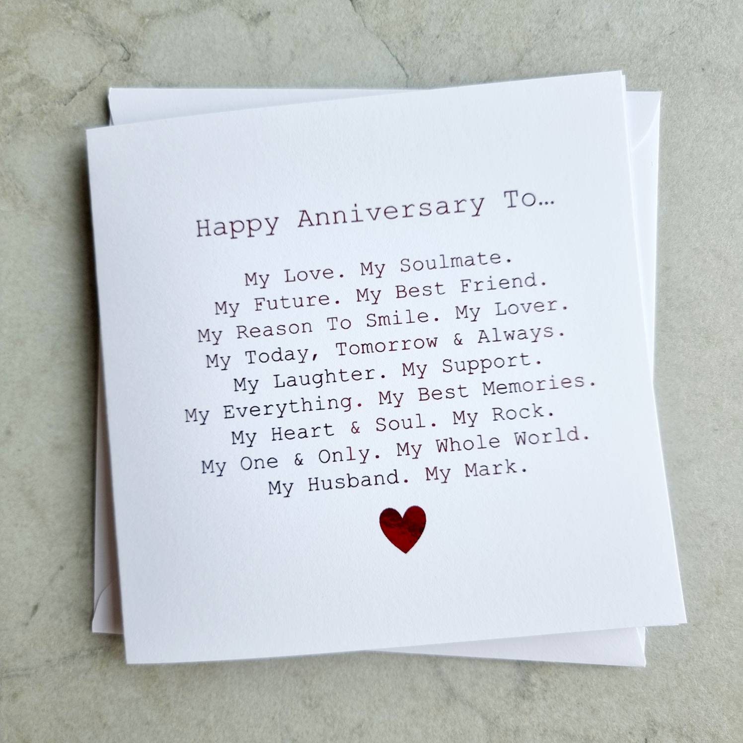 Poem Husband Anniversary Card Romantic Anniversary Card For Etsy Uk
