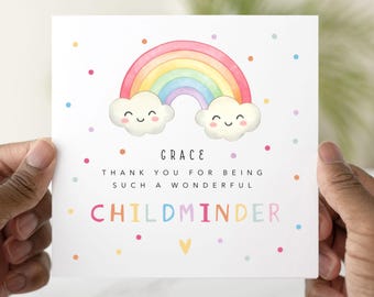 Personalised Childminder Thank You Card  - Childminder Appreciation Card, Thank You Card For Childminder, Wonderful Childminder Design