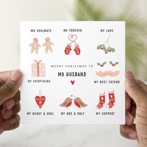 Festive Husband Christmas Card - Romantic Christmas Card For Husband - Appreciation Christmas Husband Card - Husband Christmas Gift