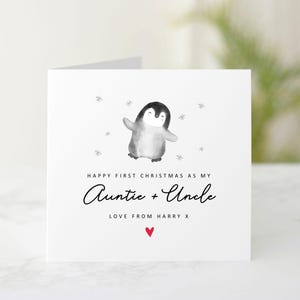 Personalised Auntie And Uncle 1st Christmas Card - First Christmas Card For Auntie & Uncle - First Christmas As Auntie And Uncle