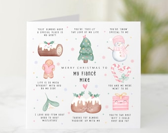 Personalisation My Fiancé Christmas Card - Romantic Christmas Card For Fiancé - Christmas Card Fiancé - Appreciation Card For Fiancé