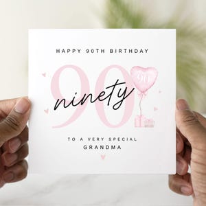 Personalised 90th Birthday Card, 90th Birthday Card For Grandma, Auntie, Sister, Friend, 90th Card For Her, 90th Birthday Gift