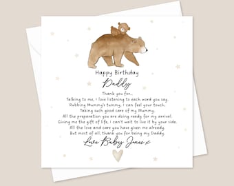 Daddy To Be From The Bump Birthday Card - Birthday Card From The Bump - Dad To Be Birthday Card - Daddy To Be - Printed Card