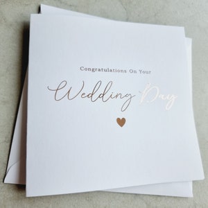 Wedding Day Card - Congratulations on Your Wedding Day Card - Congrats Card - Card For Wedding Day - Wedding Rose Gold Foil Card