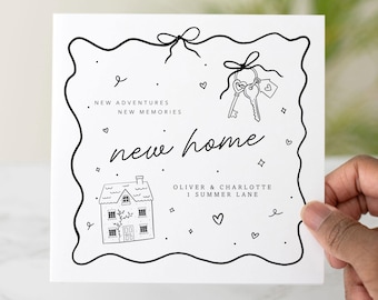 Personalised New Home Card – Custom Address Housewarming Card – New Home Card with Names & Address – First Home Card